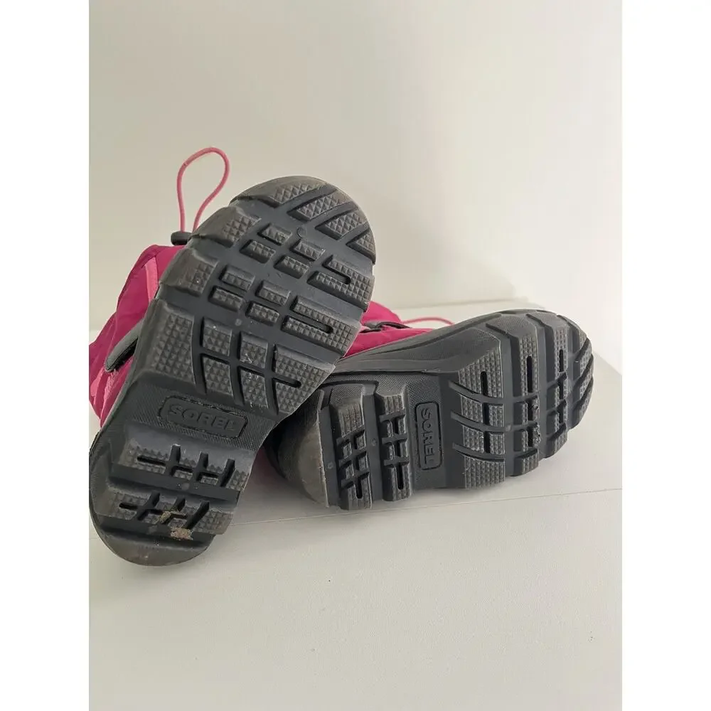 Sorel Kids Pink and Dark Gray Snow Boots